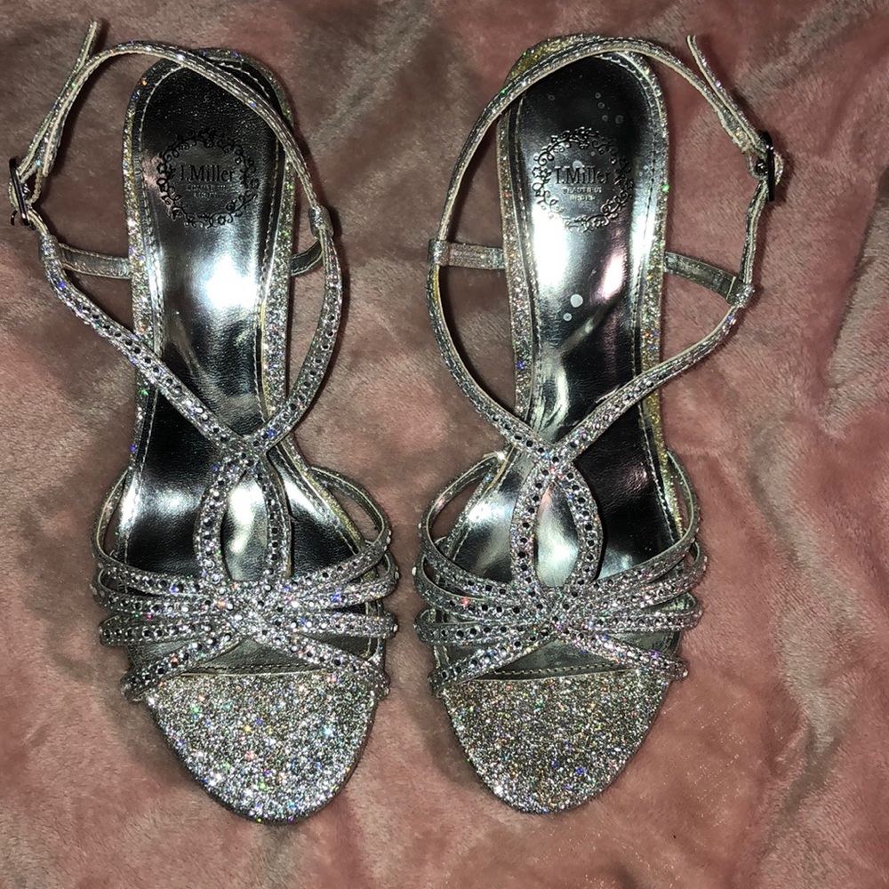 sparky, strappy open toed heels